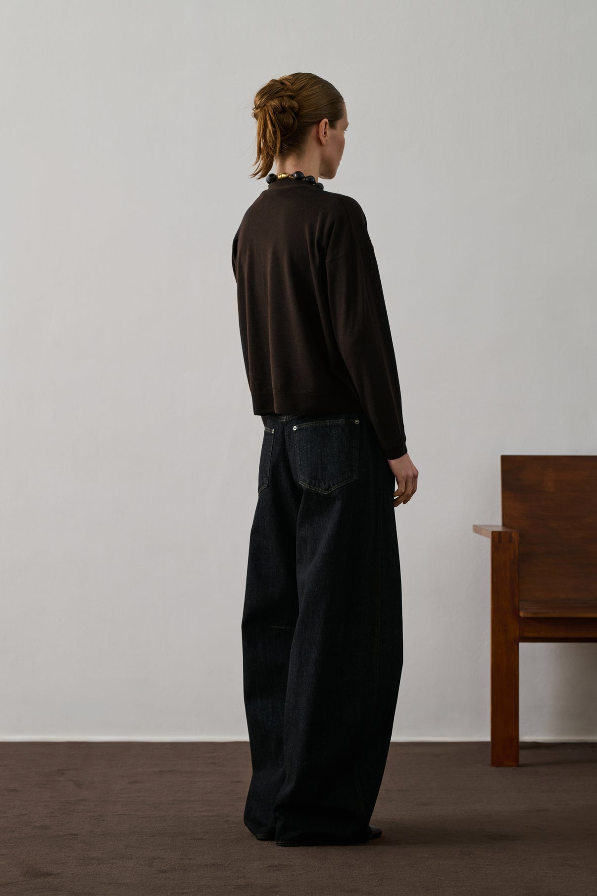 Cardigan Idem - Chocolat - Laine - Femme vue 3