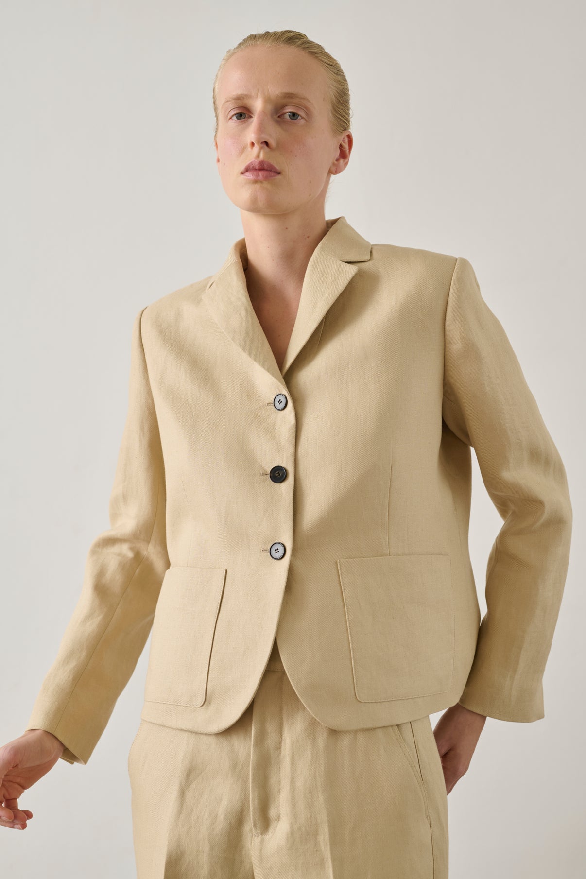Veste Hespera - Beige Poudre - Lin - Femme vue 1