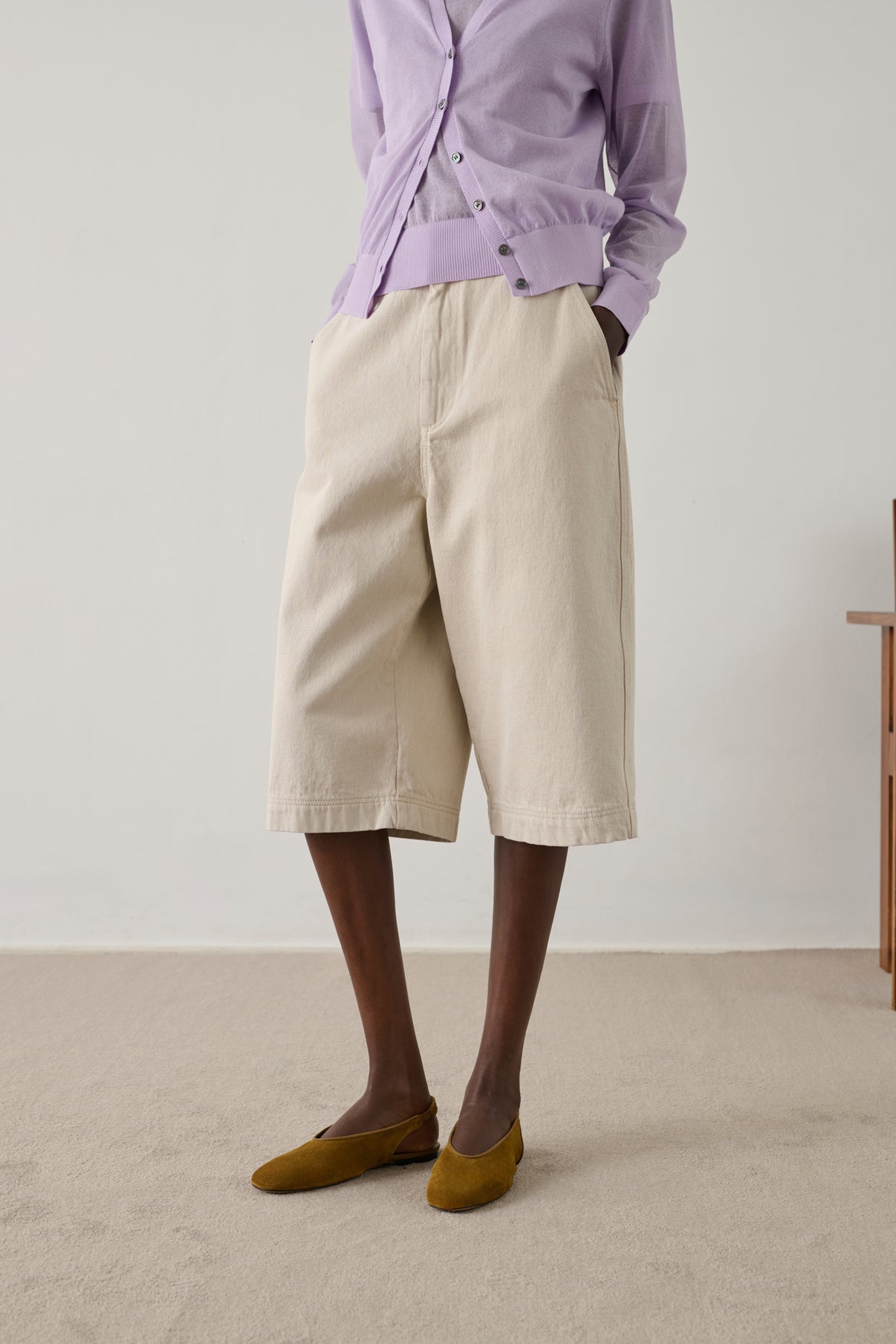 Bermuda Francis - Blanc Grès - Coton - Femme vue 3